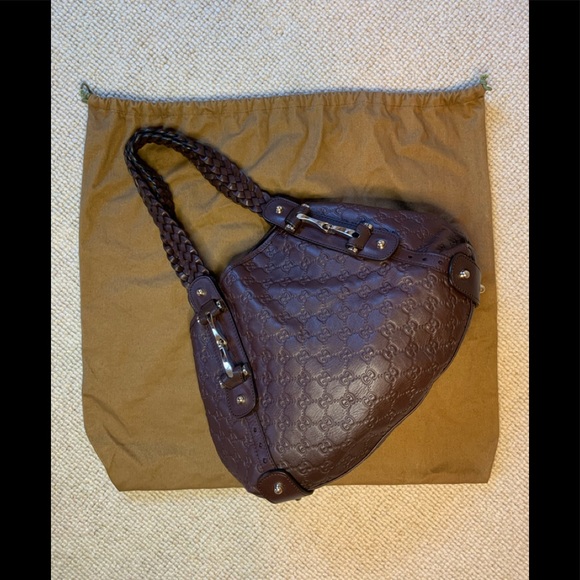 GUCCI GUCCISSIMA HORSEBIT PELHAM LEATHER HOBO BAG - Picture 5 of 6